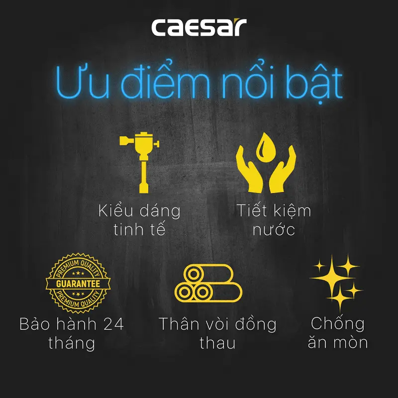 Xả tiểu ấn tay caesar BF410 Xả tiểu ấn tay caesar BF410