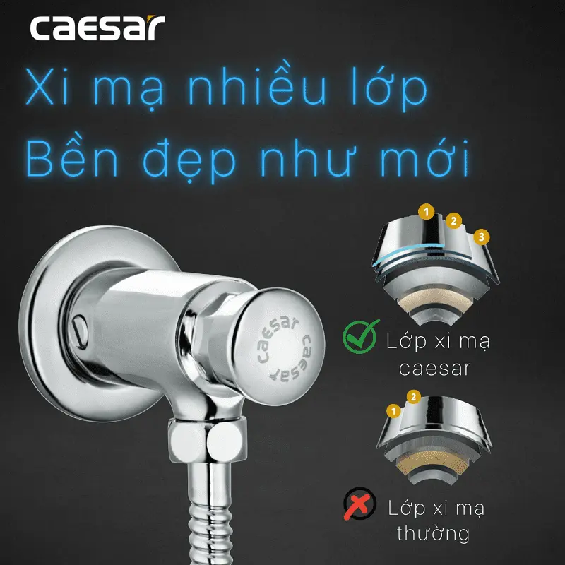 Xả tiểu ấn tay caesar BF410 Xả tiểu ấn tay caesar BF410