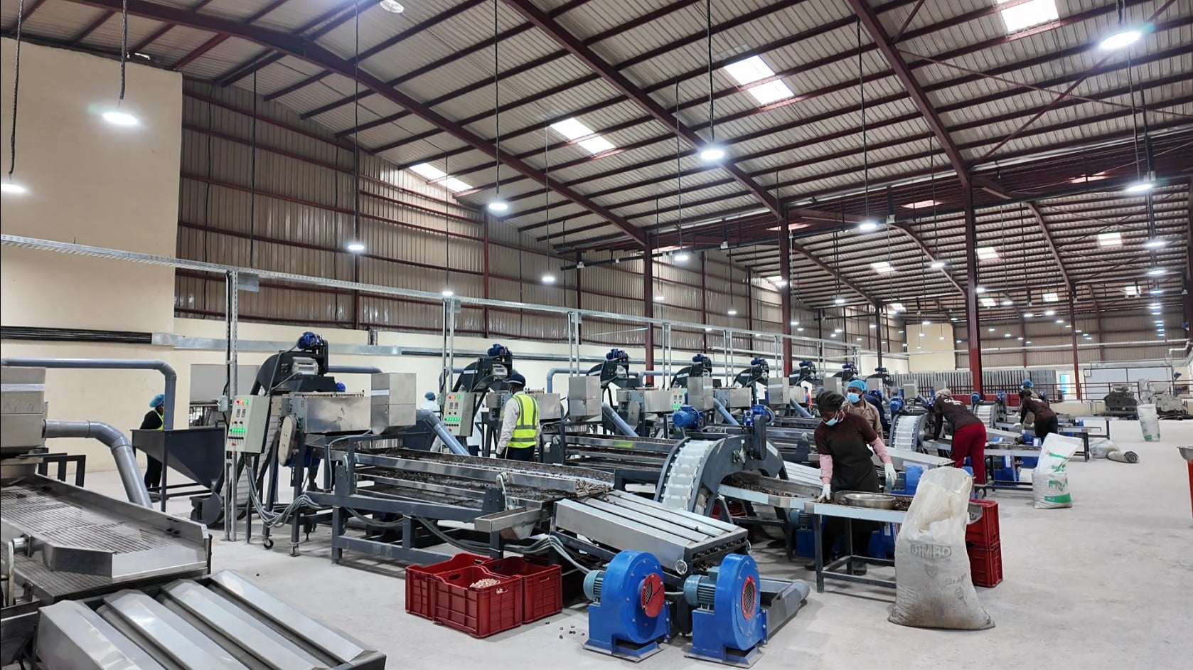 Cashew processing factory with integrated industrial machinery Cashew processing factory with integrated industrial machinery