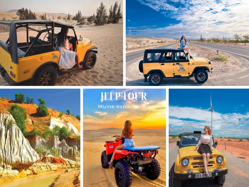 Jeep Tour Mui Ne Red / White Sand Dunes - Fairy Stream - Fishing Village - Legendary Corner - Wind Power Farm