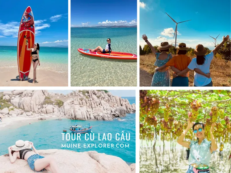 TOUR 1 NGÀY CÙ LAO CÂU - VƯỜN NHO - QUẠT GIÓ 7 NGƯỜI