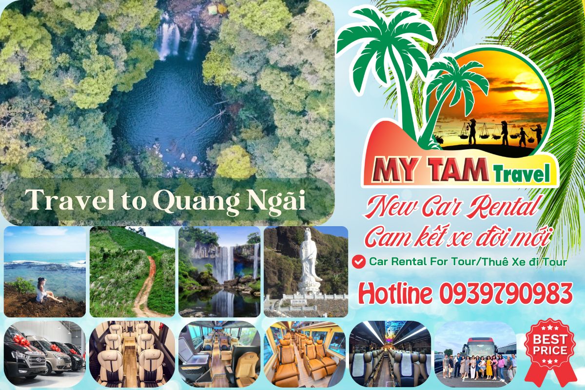 Car rental Saigon Quang Ngai 4-7-16-29-45c Limousine 9-11-15-18-28c