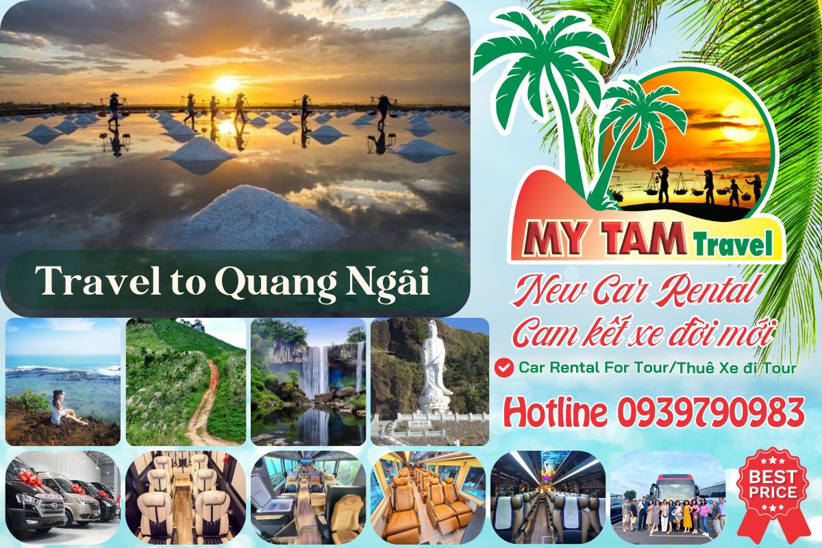 Car rental Saigon Quang Ngai 4-7-16-29-45c Limousine 9-11-15-18-28c