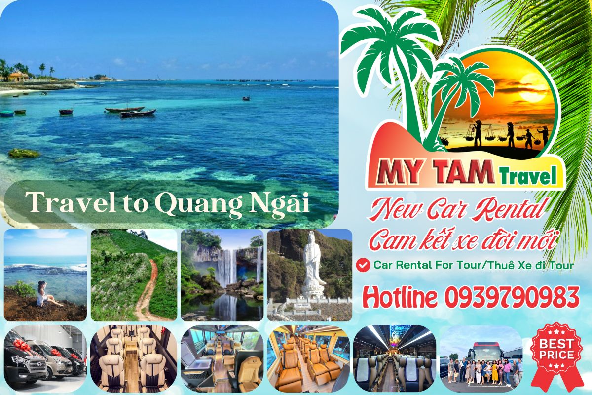 Car rental Saigon Quang Ngai 4-7-16-29-45c Limousine 9-11-15-18-28c