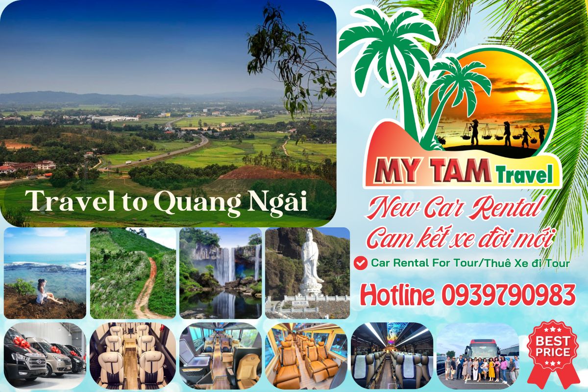 Car rental Saigon Quang Ngai 4-7-16-29-45c Limousine 9-11-15-18-28c