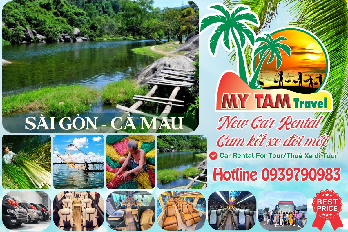 Car rental to Ca Mau Cape 4-7-16-29-45c Limousine 9-11-15-18-28c