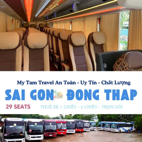 GIÁ XE 29 CHỖ SÀI GÒN ĐI ĐỒNG THÁP | DỊCH VỤ THUÊ XE UY TÍN, GIÁ RẺ