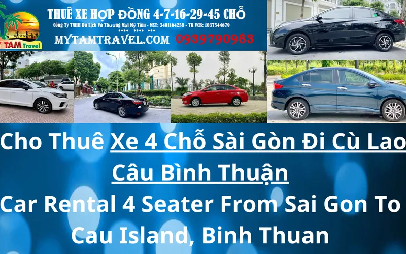Price List of 4-seat Car from Saigon to Cu Lao Cau Binh Thuan