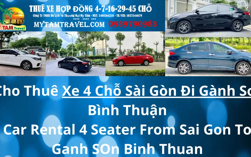 Price list for 4-seat car from Saigon to Ganh Son
