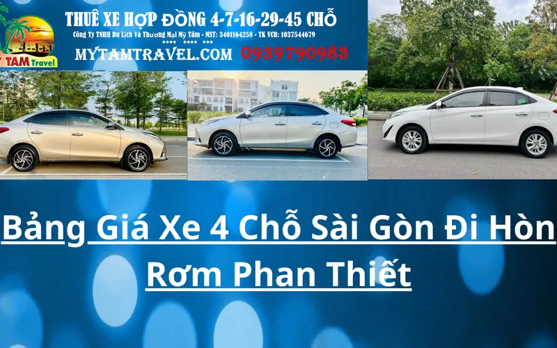 Bảng Giá Xe 4 Chỗ Sài Gòn Đi Hòn Rơm Phan Thiết