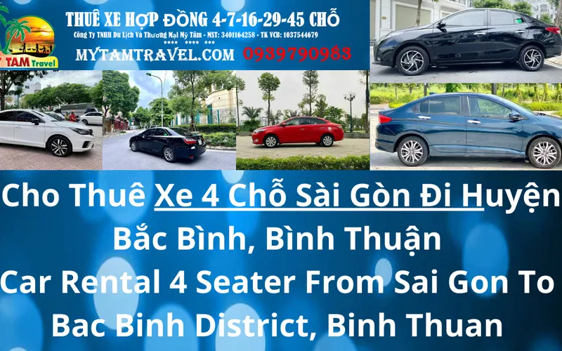 Price List of 4-seat Bus from Saigon to Bac Binh District,