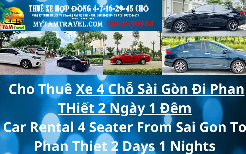 Price List of 4-Seater Car from Saigon to Phan Thiet 2 Days 1 Night