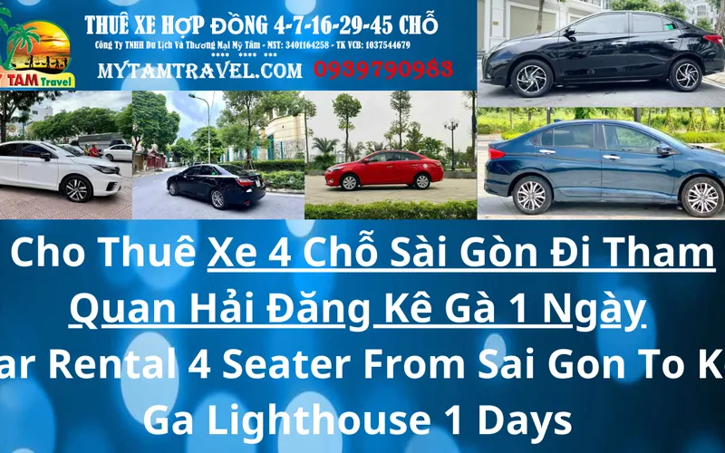 Price list for 4-seat car in Saigon to visit Ke Ga 1 day