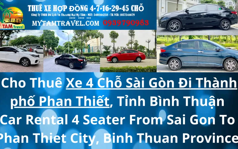 Price List of 4-seat from Saigon to Phan Thiet City
