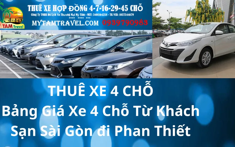 Bảng Giá Xe 4 Chỗ Từ Khách Sạn Sài Gòn đi Phan Thiết