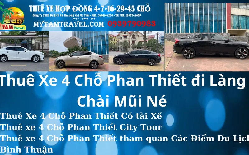 Rent a 4-seat car from Phan Thiet to Mui Ne Fishing Village