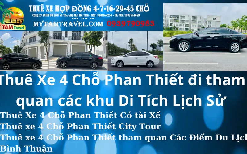 Rent a 4-seat car in Phan Thiet city tour