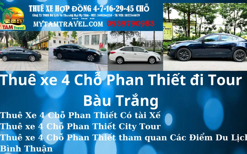 4 seat car rental in Phan Thiet to tour White Sanddune Muine