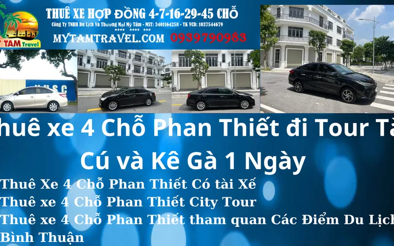 Rent a 4-seat car in Phan Thiet to go to Ke Ga Tour