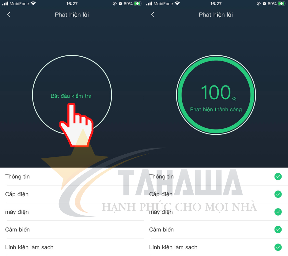 Kiểm tra các linh kiện hao mòn của robot hút bụi trên app Kiểm tra các linh kiện hao mòn của robot hút bụi trên app