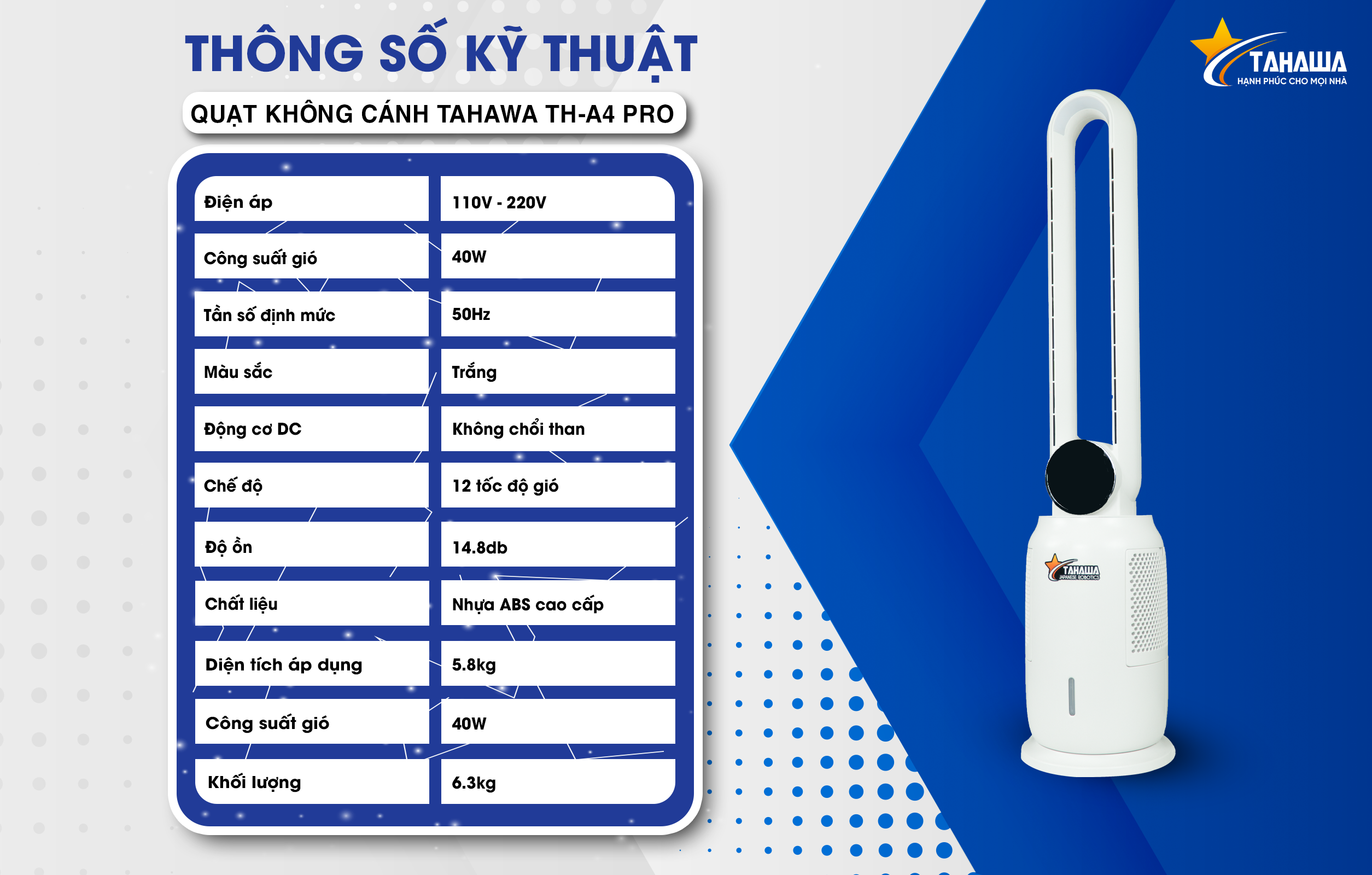 Quạt không cánh Tahawa TH-A4 Pro-8
