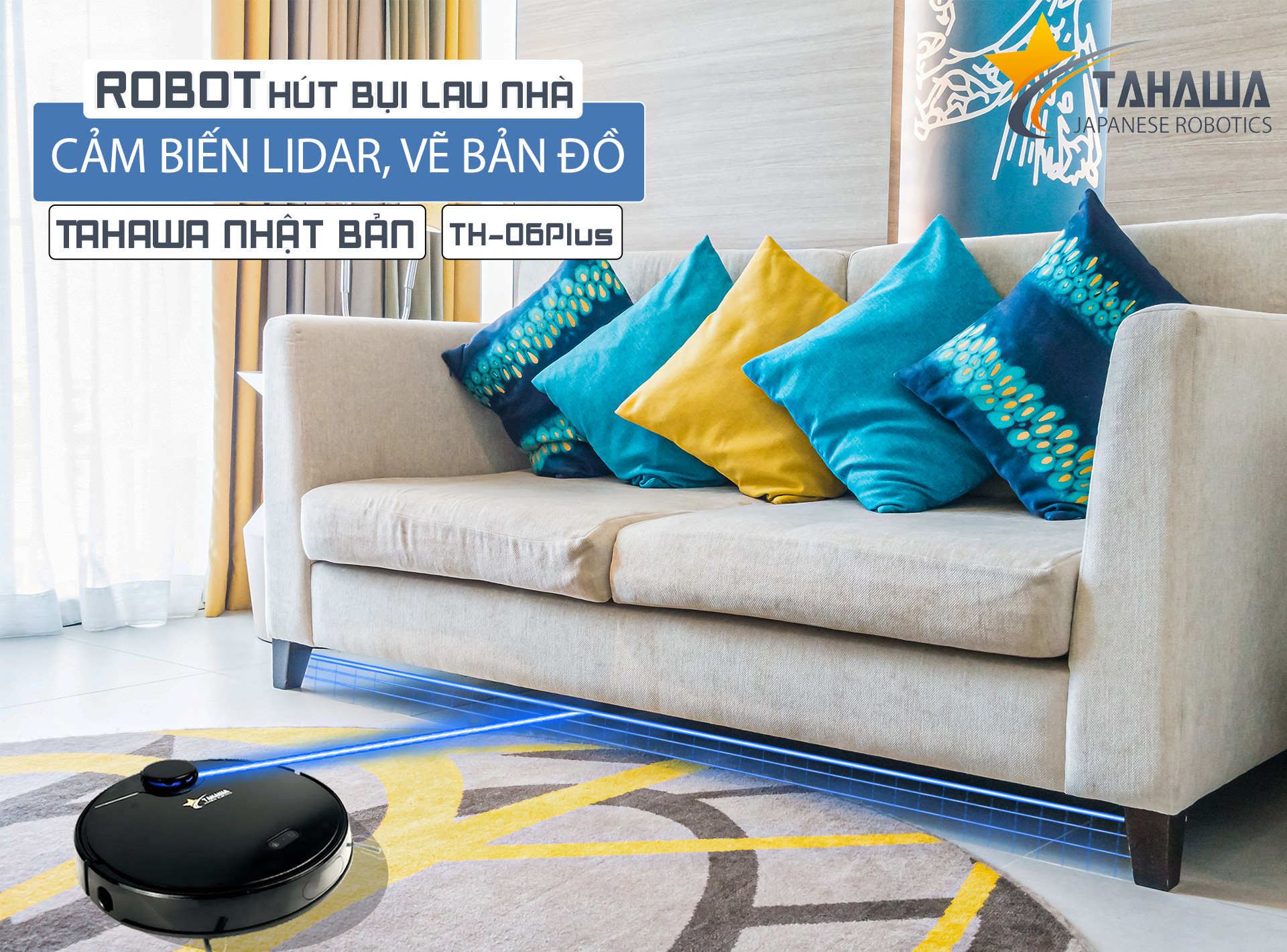 Robot hút bụi lau nhà cao cấp Tahawa Nhật Bản TH-06Plus Robot hút bụi lau nhà cao cấp Tahawa Nhật Bản TH-06Plus