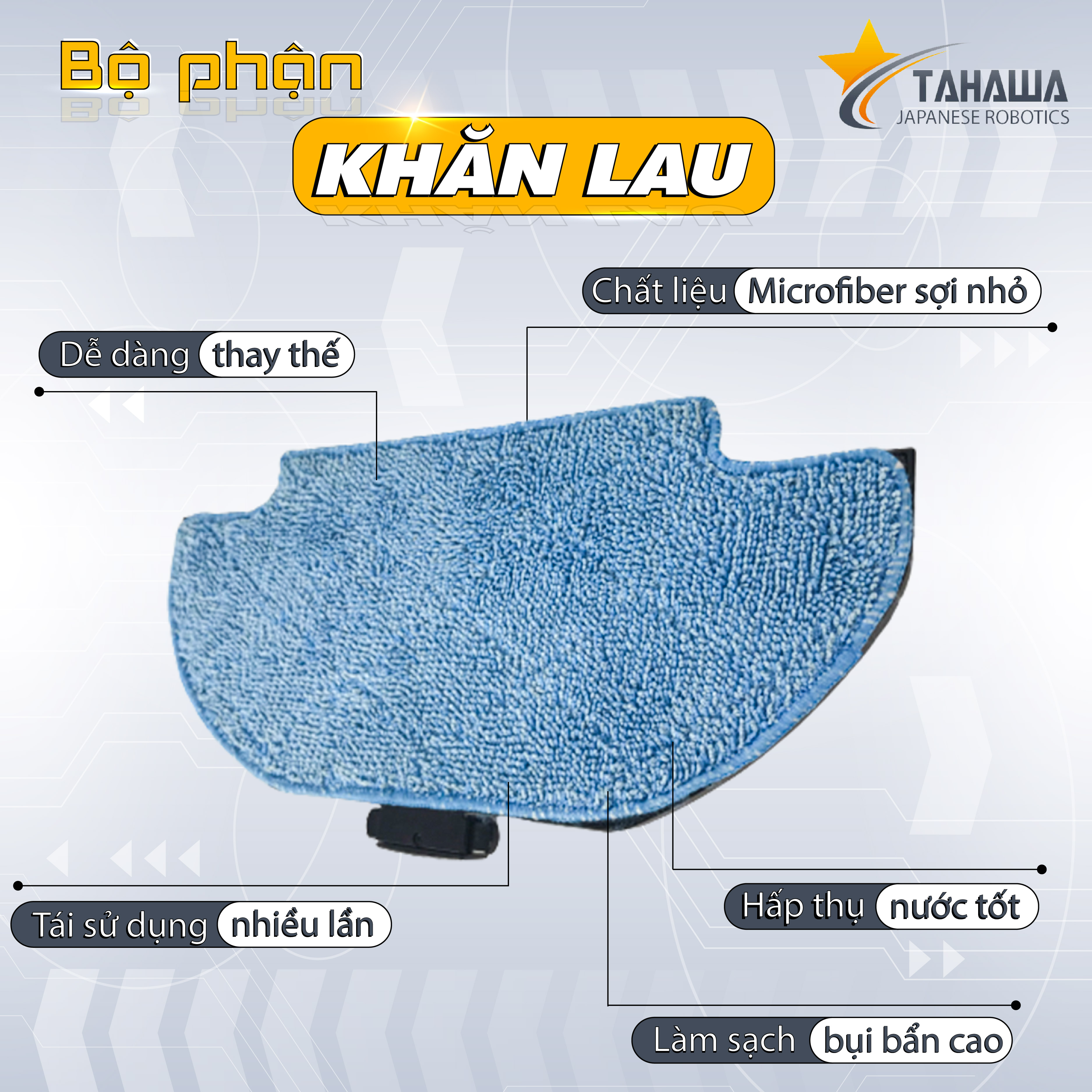 Khăn lau robot hút bụi lau nhà Tahawa Nhật Bản TH-06Plus Khăn lau robot hút bụi lau nhà Tahawa Nhật Bản TH-06Plus