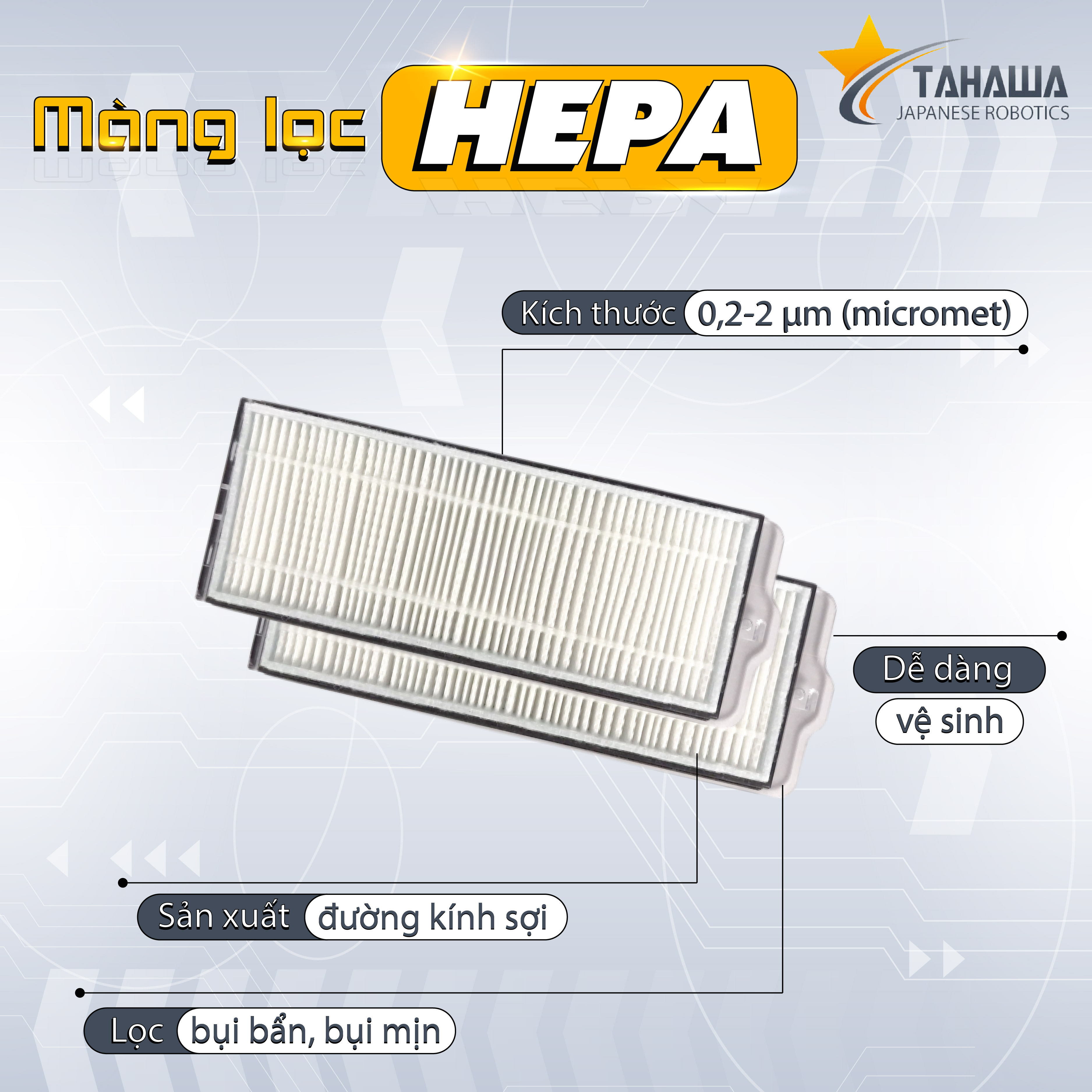 Màng lọc Hepa robot hút bụi lau nhà Tahawa Nhật Bản TH-06Plus Màng lọc Hepa robot hút bụi lau nhà Tahawa Nhật Bản TH-06Plus
