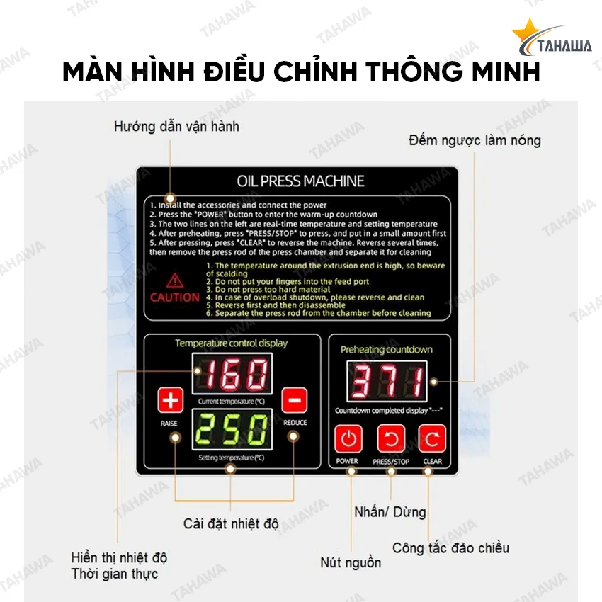Máy ép dầu thực vật Tahawa TH-T3 Máy ép dầu thực vật Tahawa TH-T3