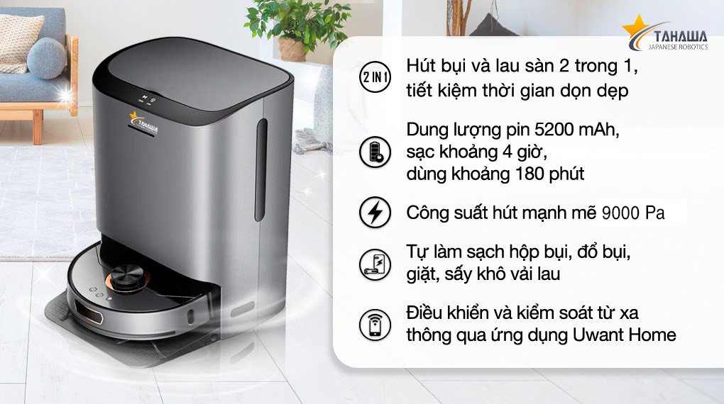 Robot Hút Bụi Lau Nhà Tự Giặt Giẻ Tahawa Nhật Bản TH-U200 Robot Hút Bụi Lau Nhà Tự Giặt Giẻ Tahawa Nhật Bản TH-U200