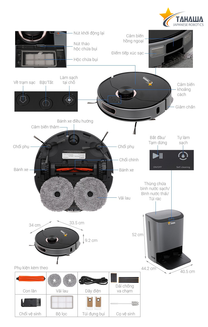 Robot Hút Bụi Lau Nhà Tự Giặt Giẻ Tahawa Nhật Bản TH-U200 Robot Hút Bụi Lau Nhà Tự Giặt Giẻ Tahawa Nhật Bản TH-U200