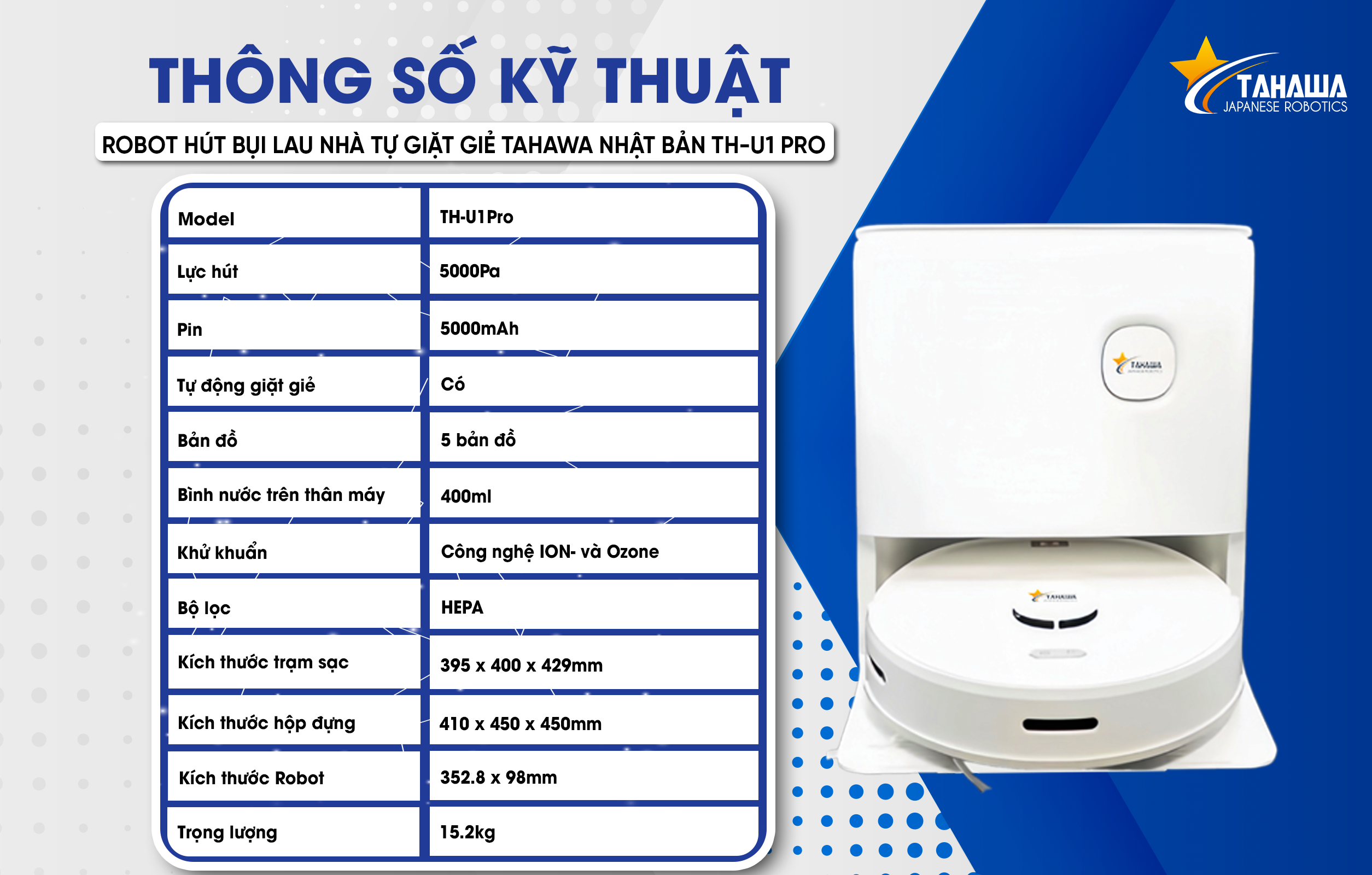 Robot hút bụi lau nhà Tahawa Nhật Bản TH-U1 Pro Robot hút bụi lau nhà Tahawa Nhật Bản TH-U1 Pro