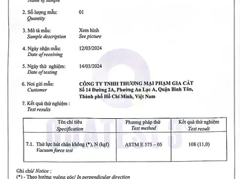 Sản phẩm Robot lau kính của Tahawa đạt tiêu chuẩn an toàn của QUATEST3  về độ bám hút trên bề mặt kính