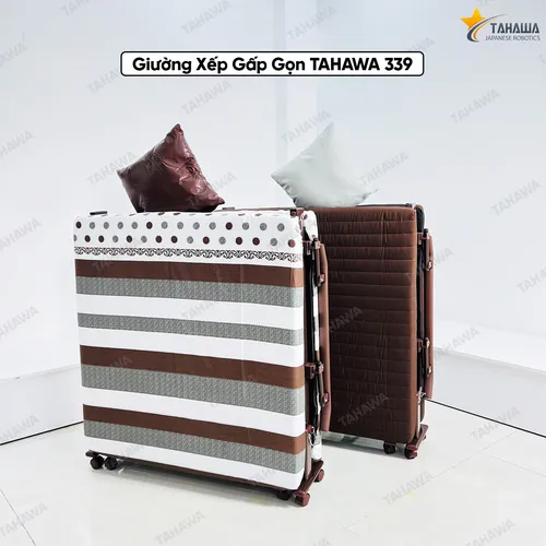 Giường nệm xếp gọn kiểu dáng Hàn Quốc TAHAWA TH-339A, rộng 90cm