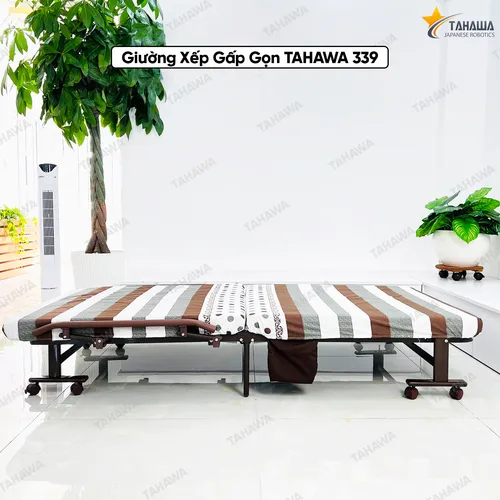 Giường nệm xếp gọn kiểu dáng Hàn Quốc TAHAWA TH-339A, rộng 90cm