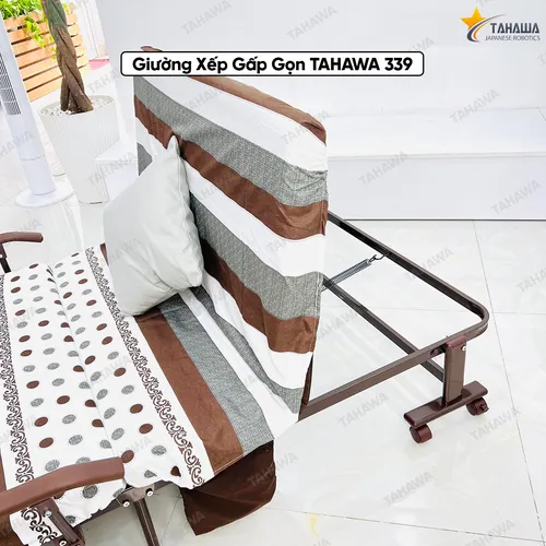Giường nệm xếp gọn kiểu dáng Hàn Quốc TAHAWA TH-339A, rộng 90cm