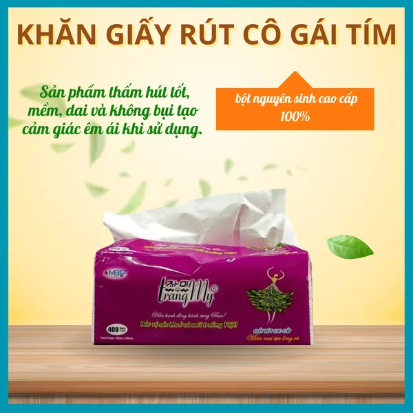 Khăn giấy rút cô gái tím