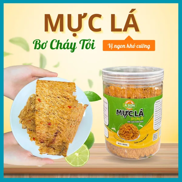 Mực lá bơ cháy tỏi