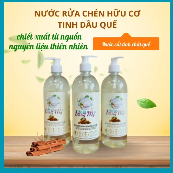 Nước rửa chén hữu cơ tinh dầu quế