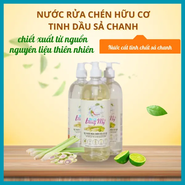 Nước rửa chén hữu cơ tinh dầu sả chanh