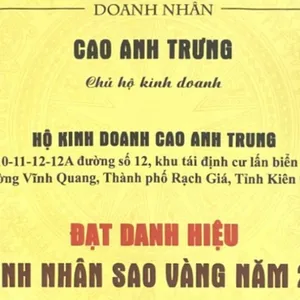 TRAO TẶNG DOANH NHÂN CAO ANH TRUNG - CHỨNG NHÂN DOANH NHÂN SAO VÀNG 2024