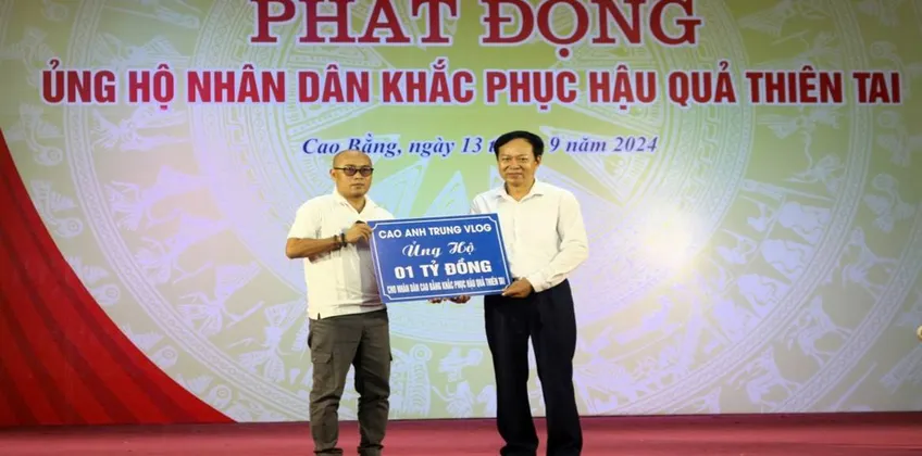 Báo UBMTTQVN tại Cao Bằng đưa tin: Cao Anh Trung Vlog và Cú Đấp Thép TV hoạt động hỗ trợ 32 gia đình bị sập nhà hoàn toàn do cơn bão số 3 gây ra