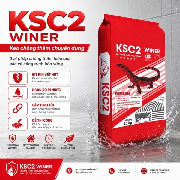Keo Chống Thấm KSC2 Winer – Giải Pháp Bịt Kín Vết Nứt Và Chống Rò Rỉ Nước