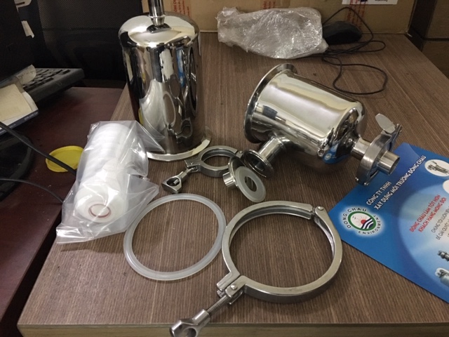 cấu tạo bên trong Bình lọc khí inox lõi 5-inch