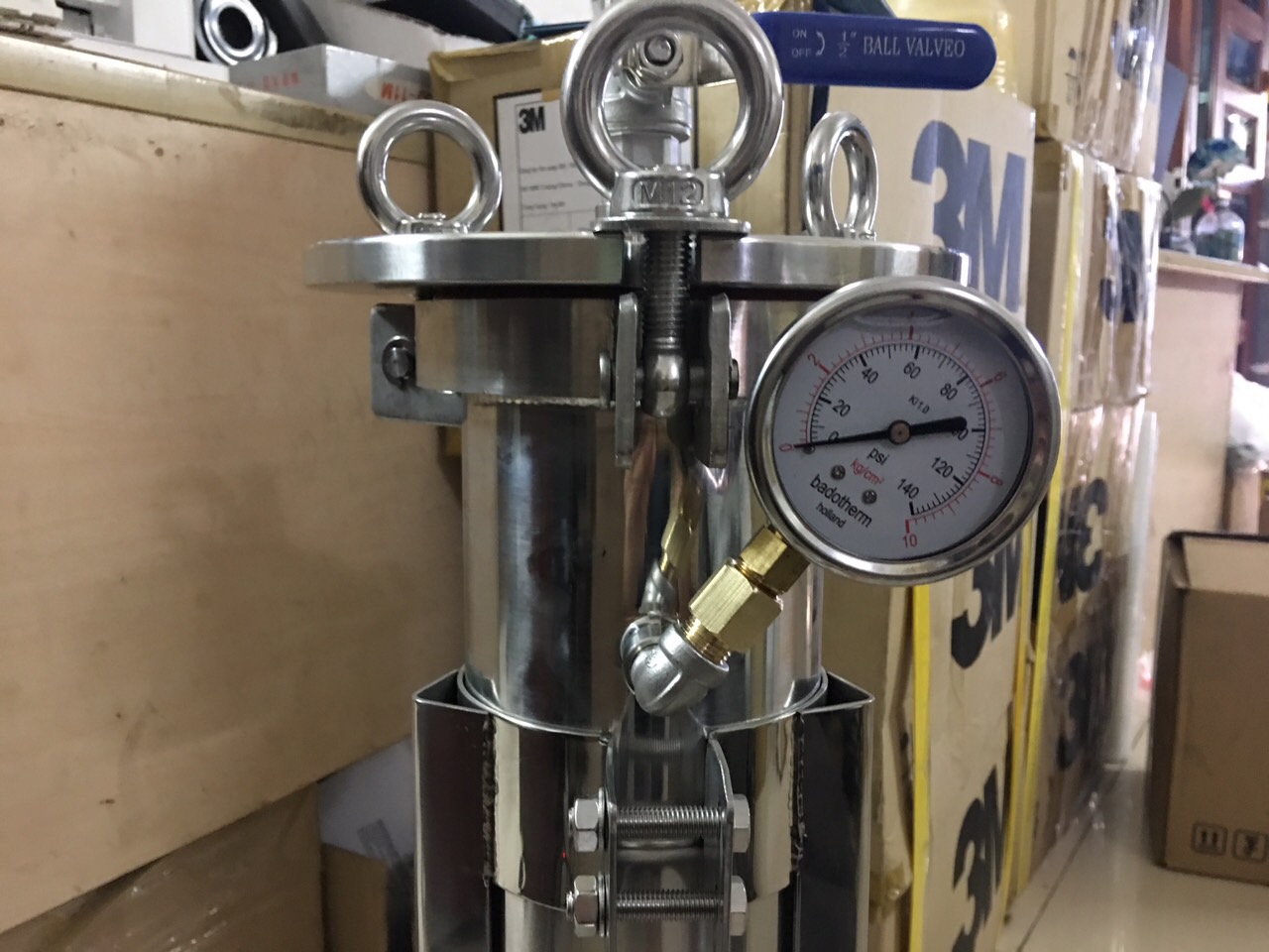 chỗ gắn đồng hồ áp Bình lọc túi size 4 kiểu mới