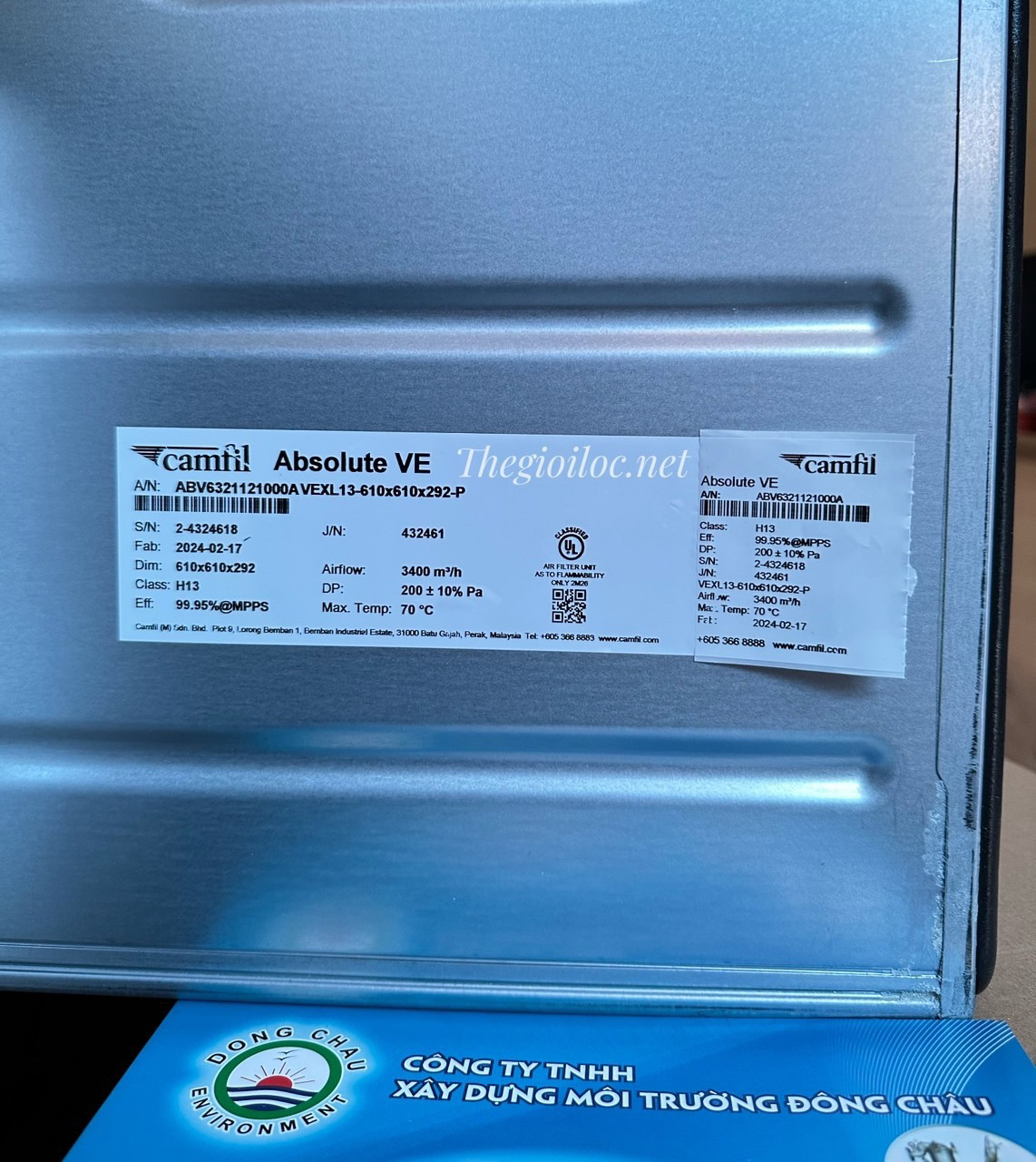 mã số hàng Khung lọc khí Hepa Camfil Absolute VE