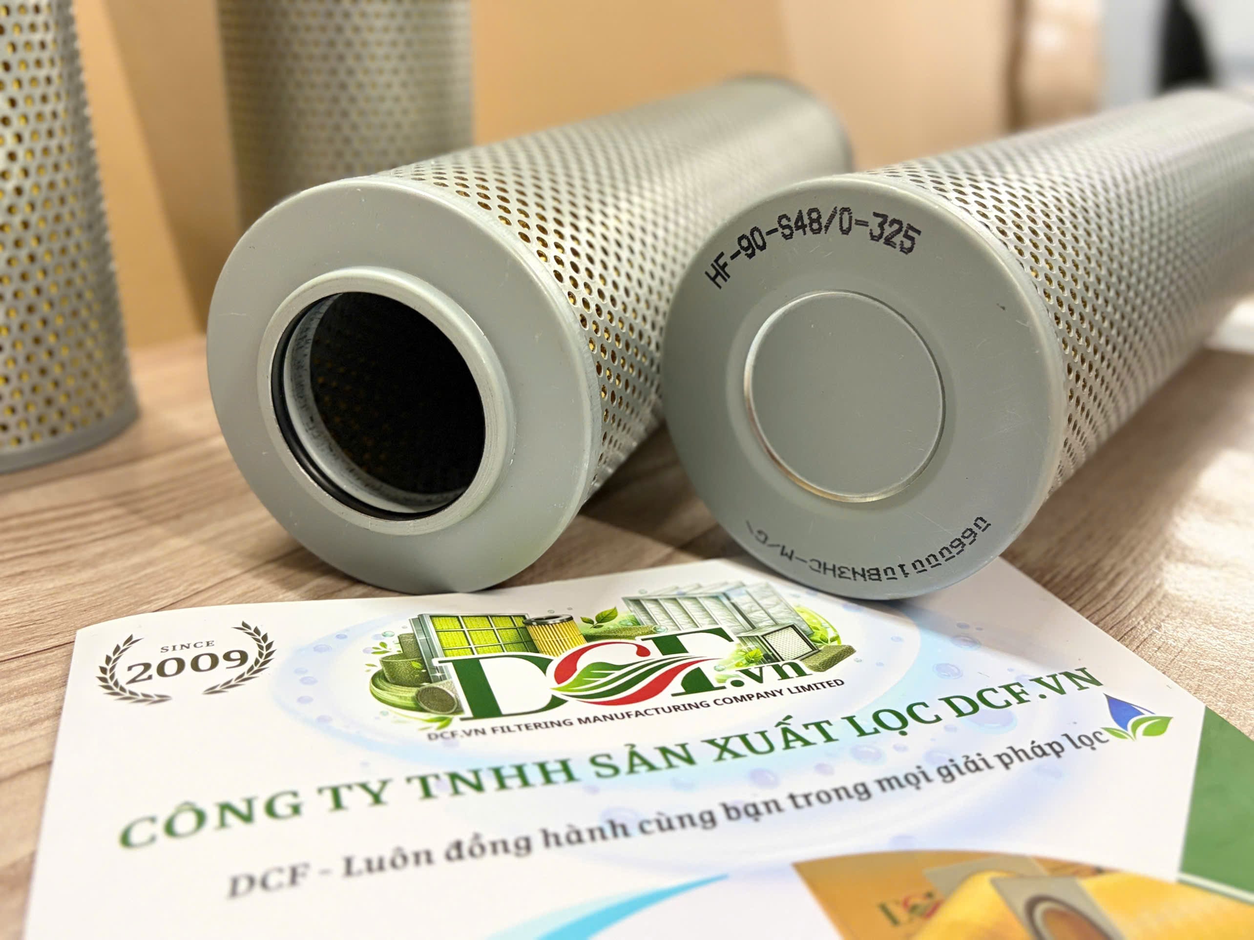 DC-HF-90-48/0-325-CE9 – Lọc dầu ép quang, OD90 x ID48/0 x H325mm, giấy xếp nếp