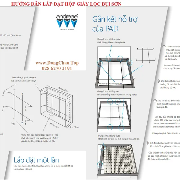 AF113 (Màu Trắng) Giấy lọc bụi sơn khô Andreae 2 lớp
