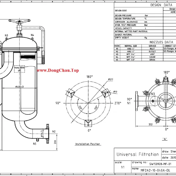 Bình lọc 2 túi size #2 Universal MF2A2
