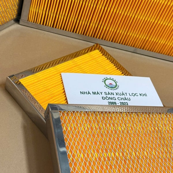 Khung Lọc Gió Giấy Cellulose Màu Vàng Xếp Nếp